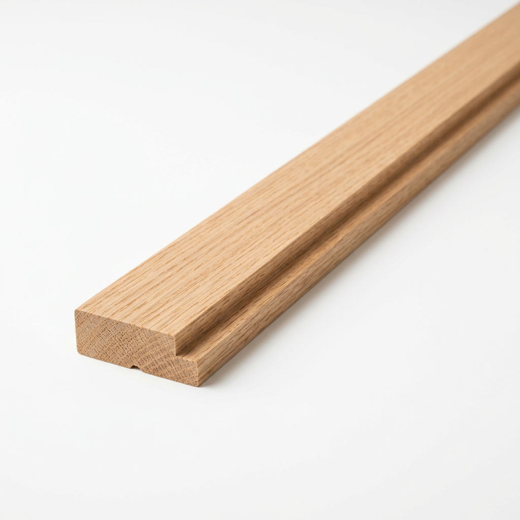 AI-generated illustrative concept of oak framing stock; actual wood grain and profile may differ