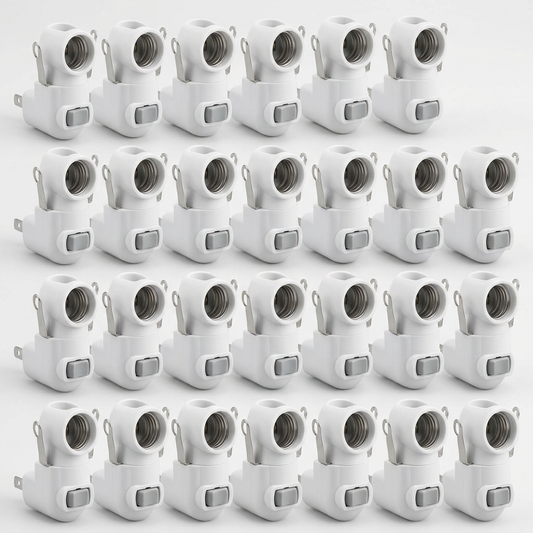 AI-generated illustrative concept of night-light socket bases and mounting clips; actual design and contents may differ
