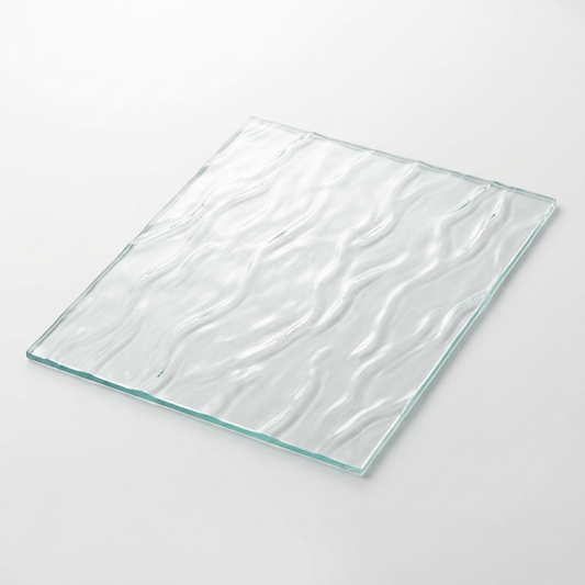 AI-generated illustrative concept of clear textured art glass; actual Corrella Classic pattern may differ